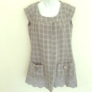 Tweed embroidery Vest